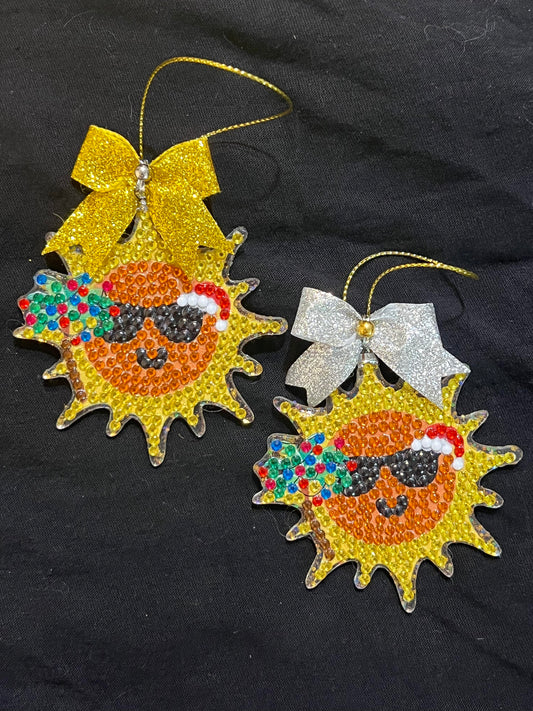 Tropical Christmas Ornaments (Sun with Gold Ribbon)