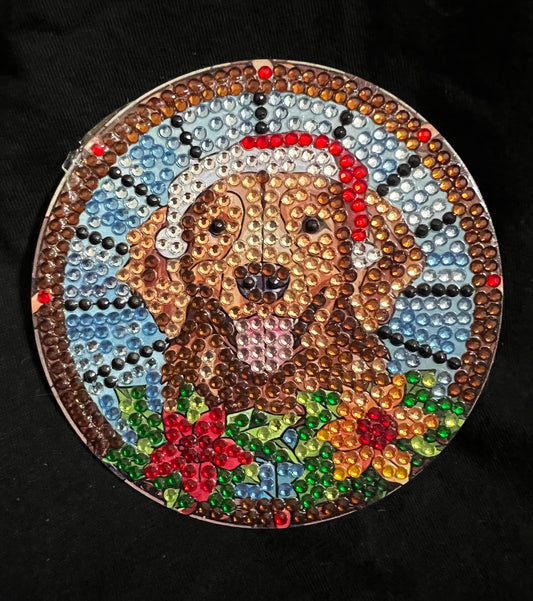 Golden Retriever Christmas Coaster