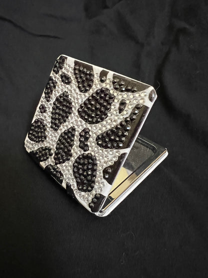 Silver and Black Compact Mirror