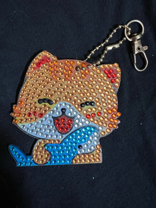 Cat & Fish Keychain