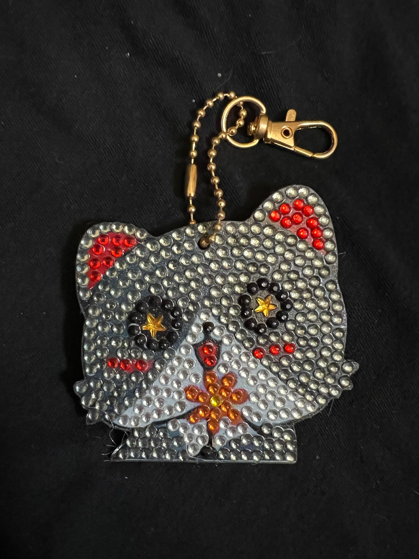 Cat & Flower Keychain